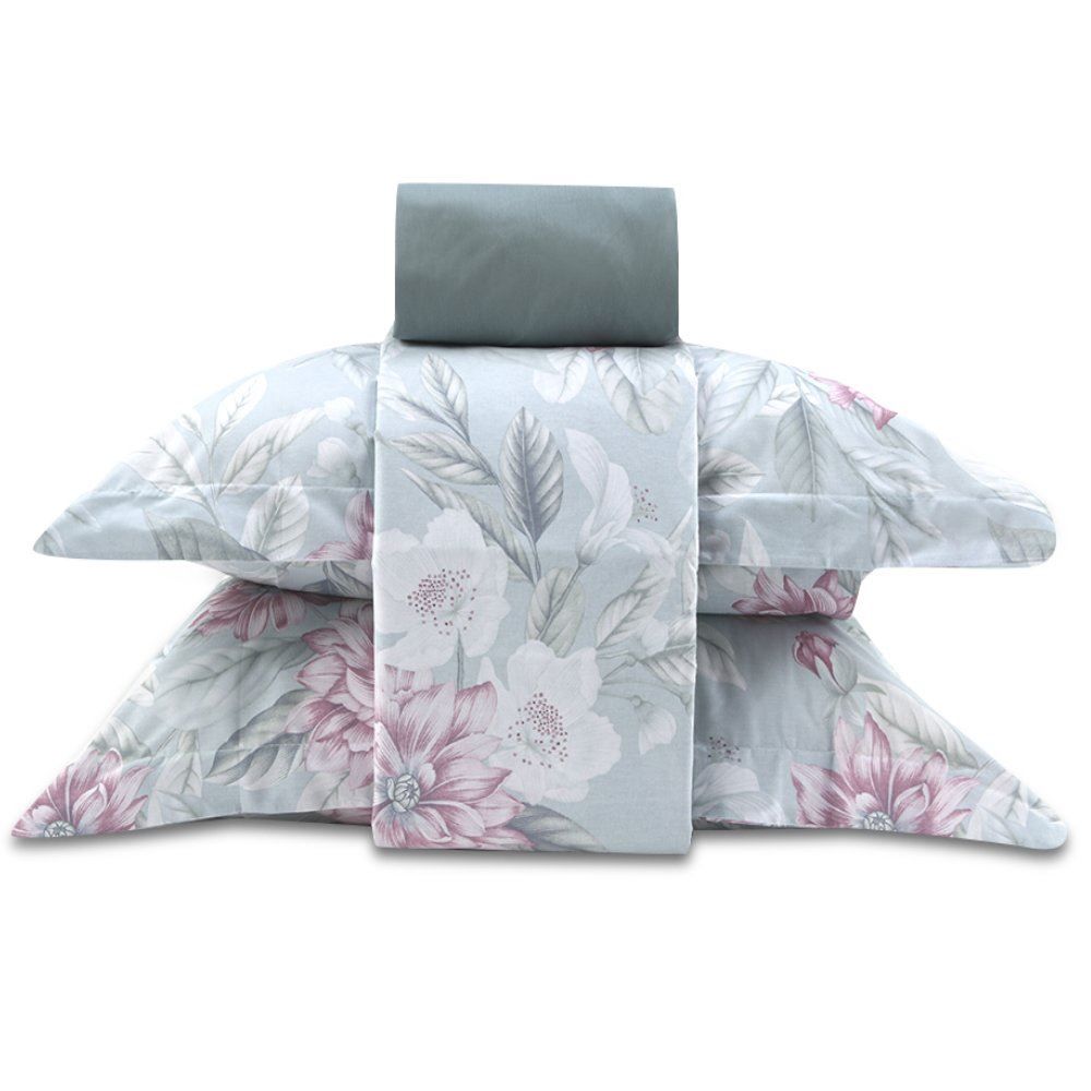 Jogo De Cama Queen Percal Buona Fortuna 4 Pçs - Isis Verde