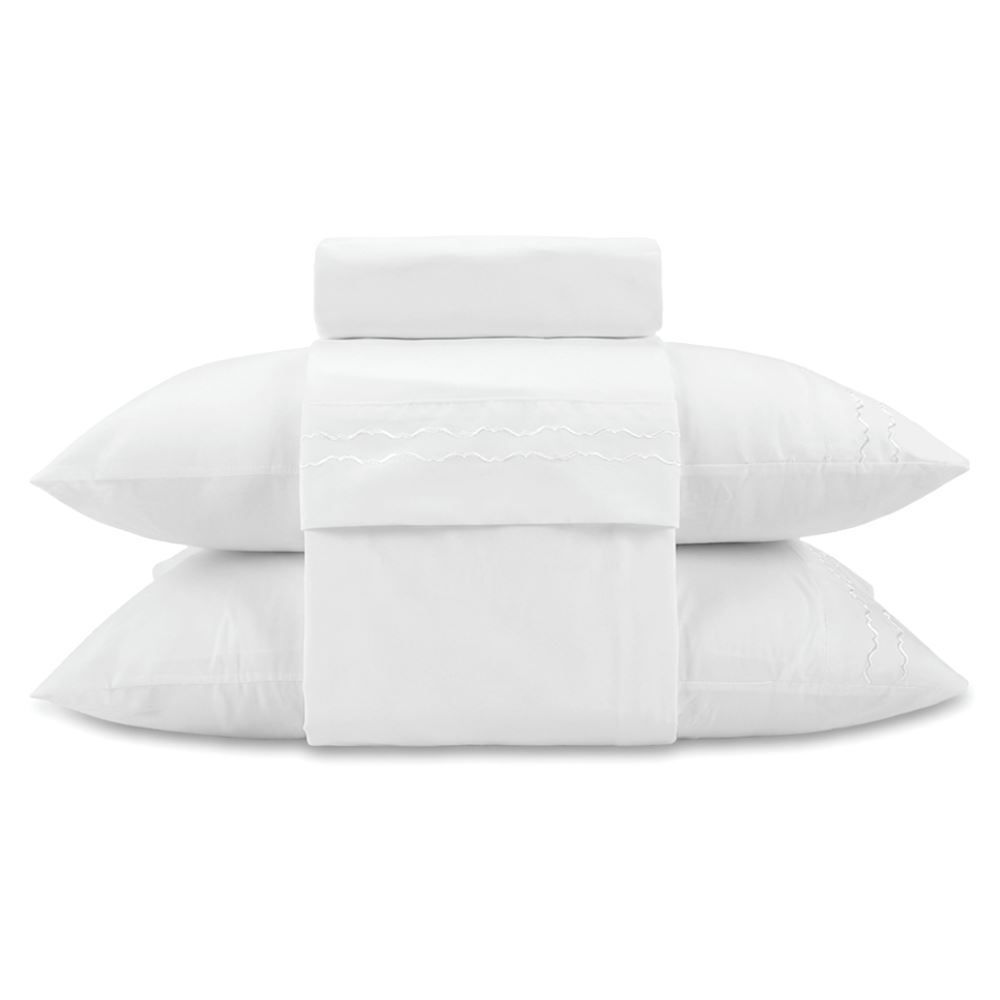 Jogo de Cama Queen Bordado Imperial 4 pçs Havan Casa - Branco