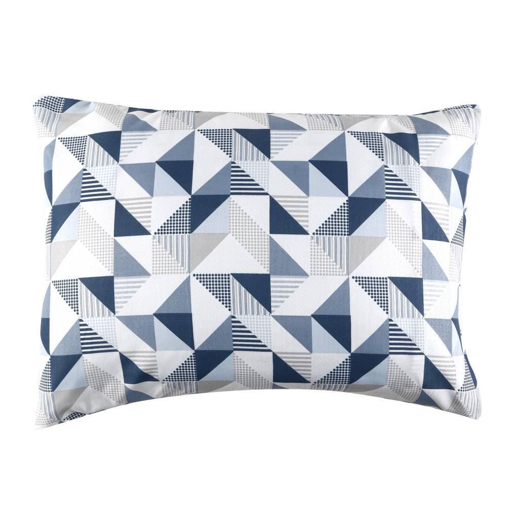 Jogo De Cama Queen Microfibra 150 Fios Havan Casa 4 Peças - Log Geo Azul