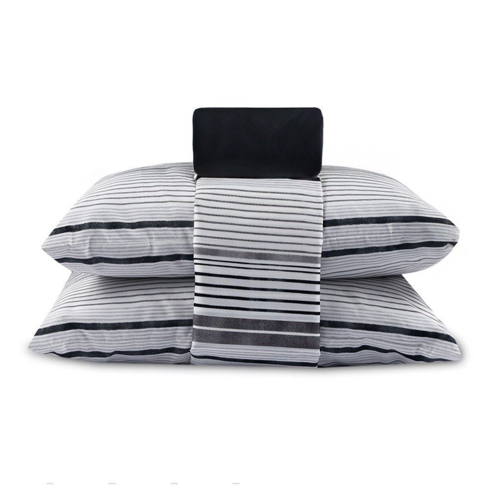 Jogo De Cama Queen Micropercal Havan Casa 4 Pçs - Tony Listra Cinza