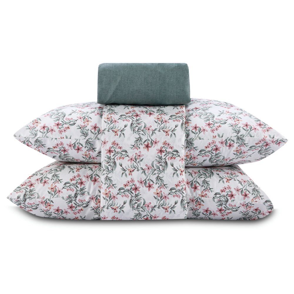 Jogo De Cama Queen Micropercal Havan Casa 4 Pçs - Elise Flowers Verde