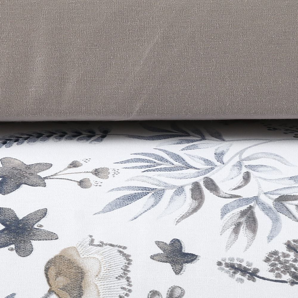 Jogo De Cama Queen Percal 200 Fios Buona Fortuna 3 Pçs - Sophia Prata