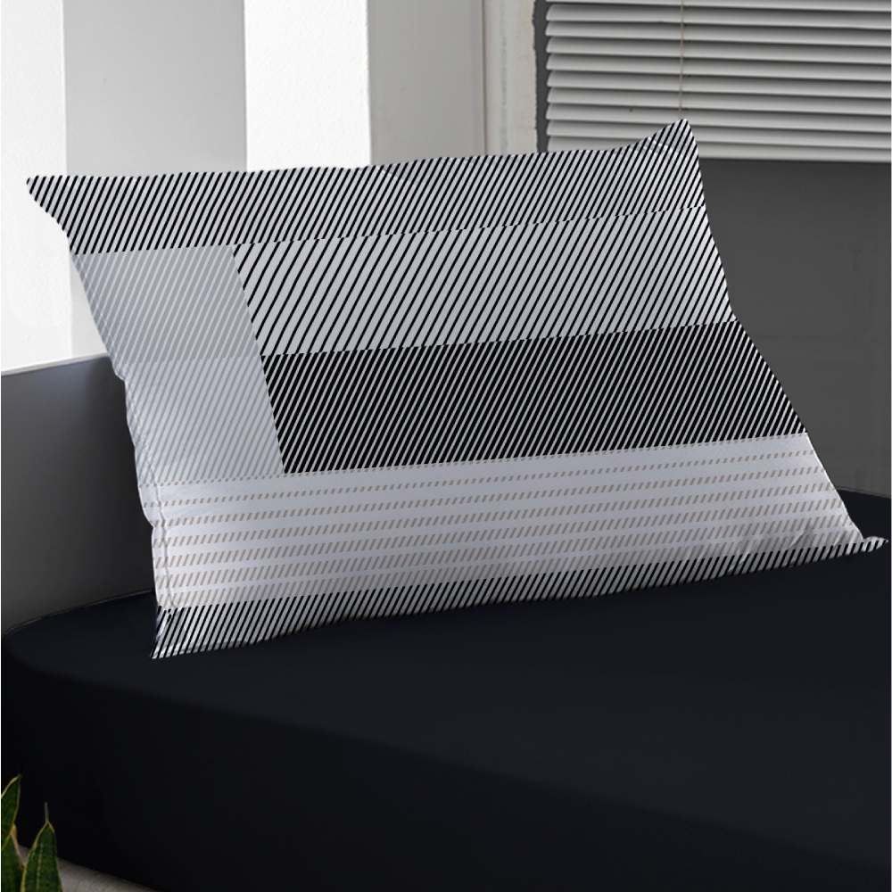 Jogo De Cama Solteiro Malha Havan Casa 2 Pçs - Kent Preto