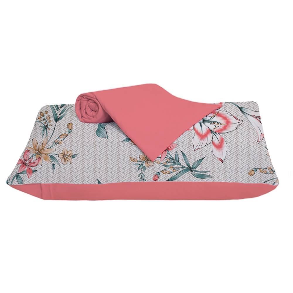 Jogo De Cama Solteiro Malha 100% Algodão Solecasa 2 Pçs - Daisy Goiaba