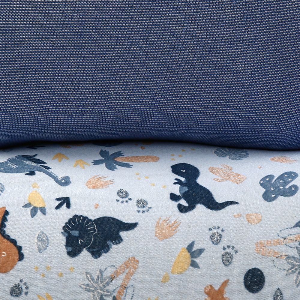 Jogo De Cama Solteiro Kids Malha Solecasa By Havan Kids 2 Pçs - Dino Baby Azul Jeans