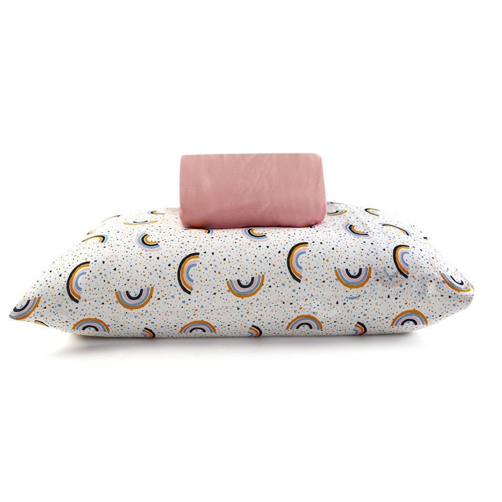 Jogo De Cama Solteiro Kids Malha Solecasa By Havan Kids 2 Pçs - Mini Arco Iris Rosa