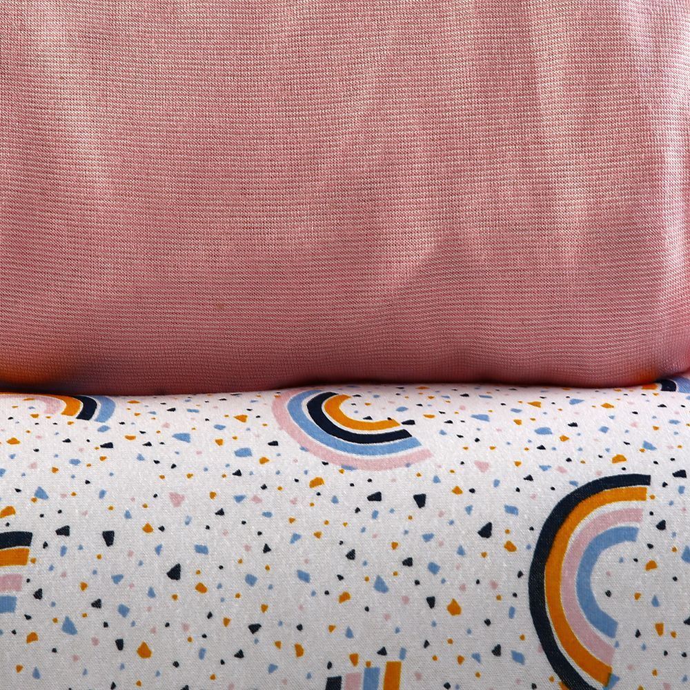 Jogo De Cama Solteiro Kids Malha Solecasa By Havan Kids 2 Pçs - Mini Arco Iris Rosa