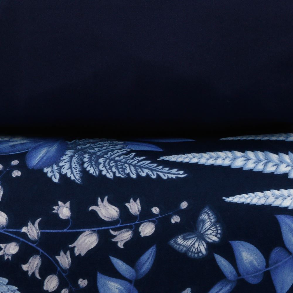 Jogo de Cama Solteiro Micropercal Havan Casa 3 pçs - Flowers Marinho