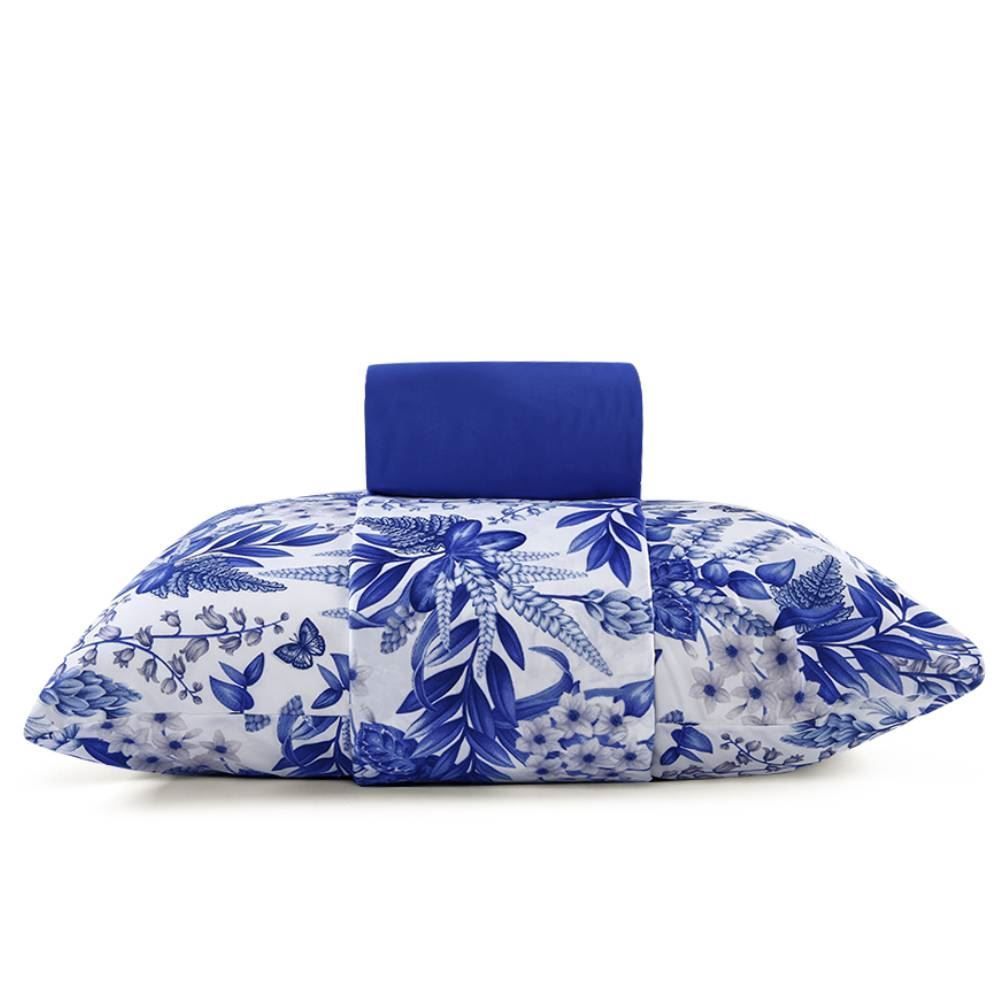 Jogo De Cama Solteiro Micropercal 180 Fios Havan Casa 3 Pçs - Elegance Branco Flowers