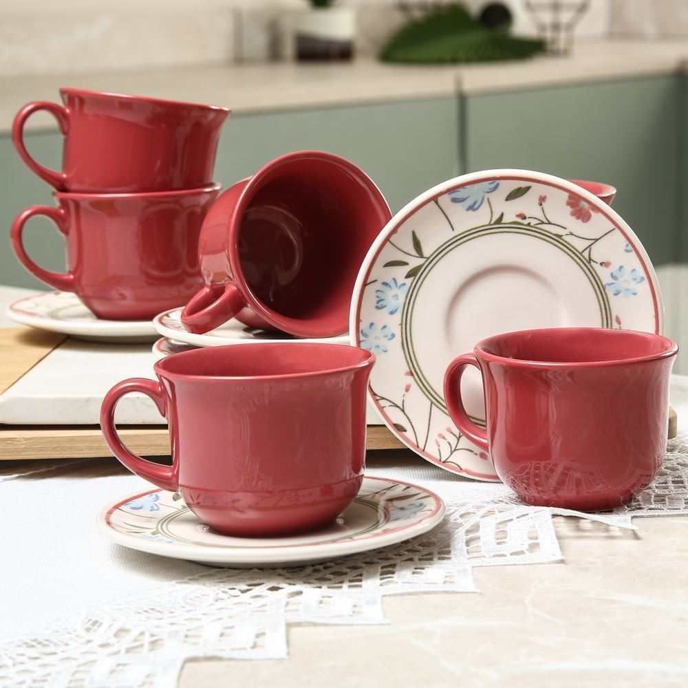 Jogo De Xícara De Chá Mary Biona 12 Pçs - Cerâmica