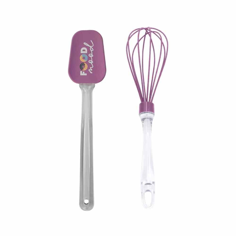 Jogo De Espátula E Fouet De Silicone Food Mood Havan Casa 2 Pçs - Rosa