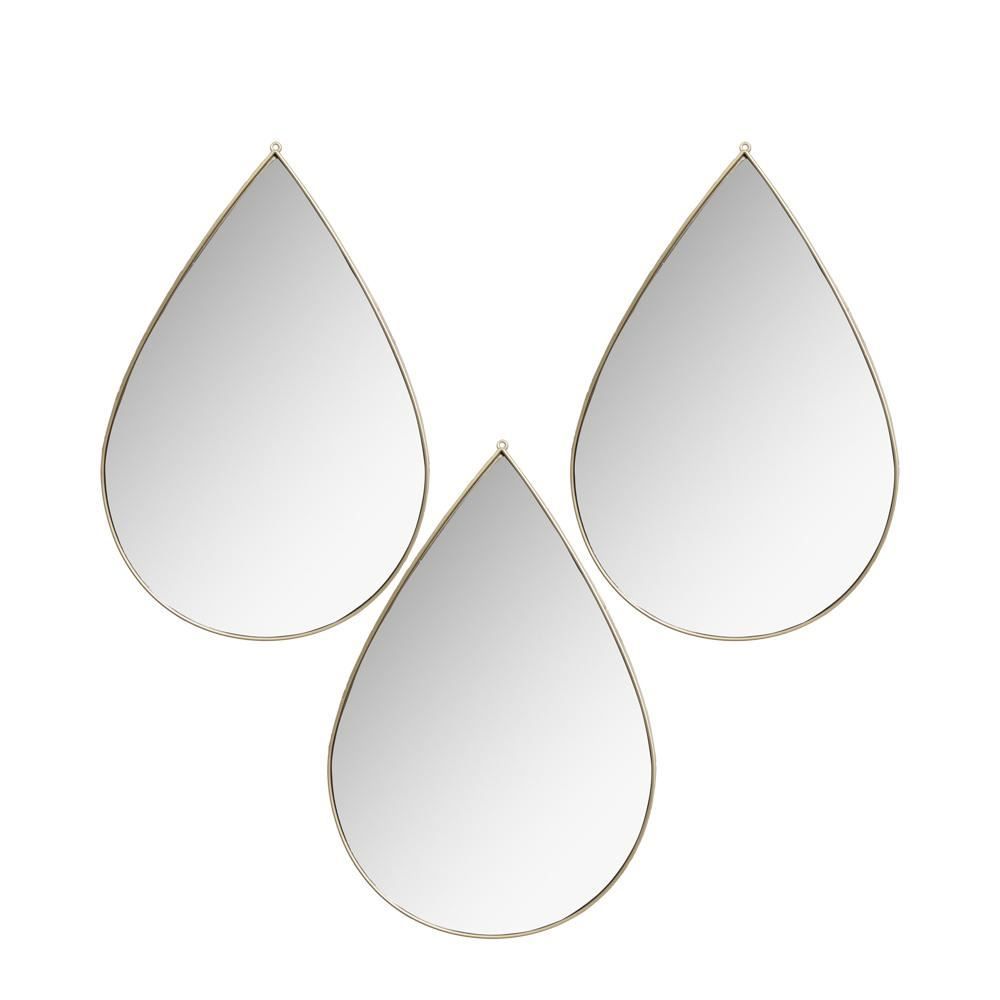 Jogo De Espelhos Gotas 29X19cm Western Home - 3 Peças