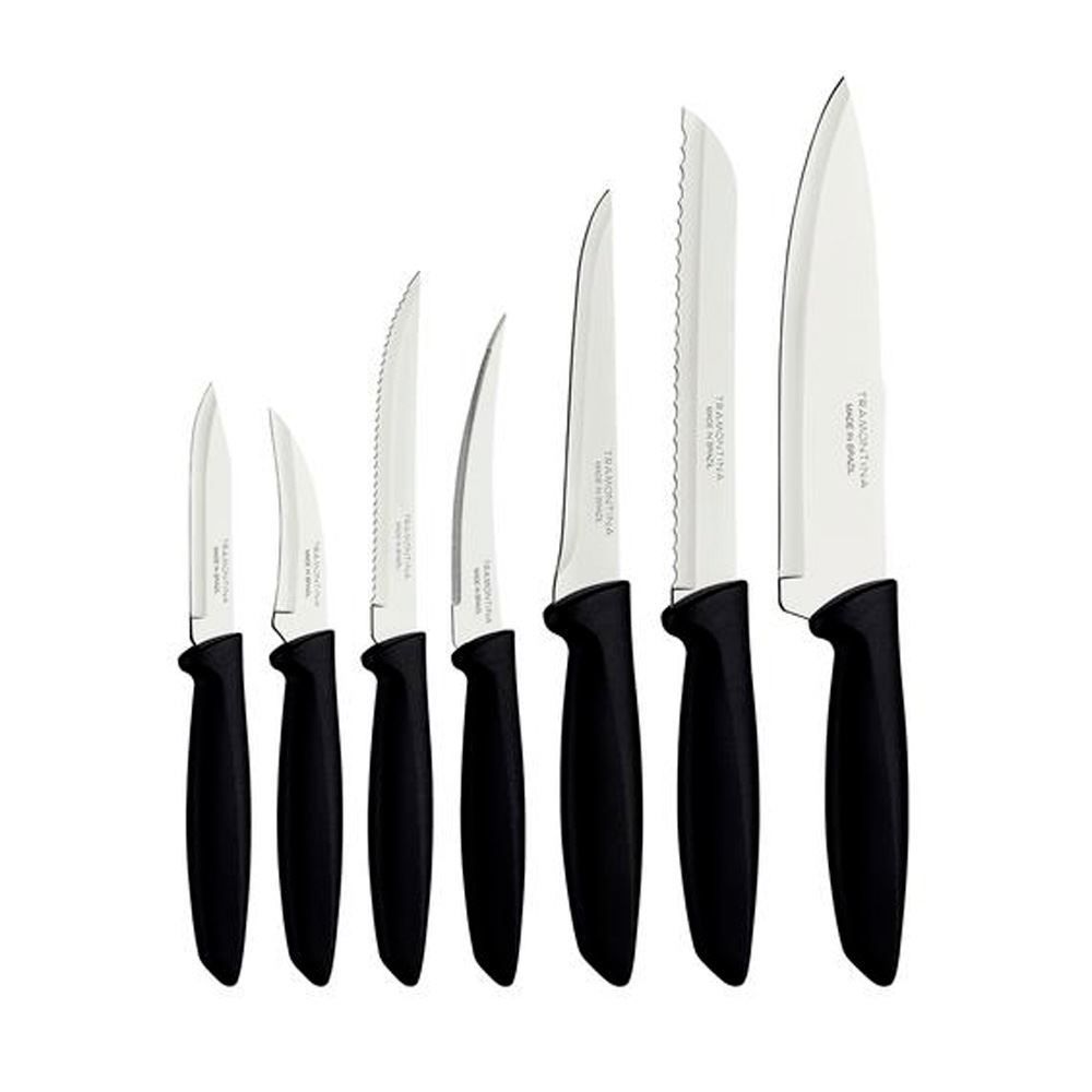 Jogo De Facas Plenus Aço Inox 7 Peças Tramontina - Preto