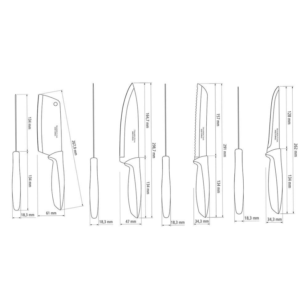 Jogo De Facas Plenus Tramontina - 8 Peças