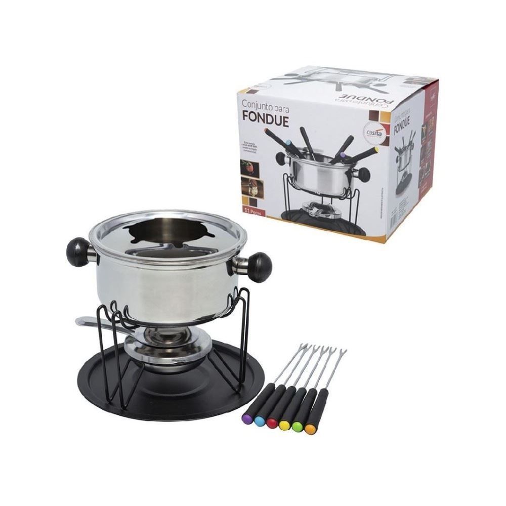 Jogo de Fondue Inox Casita - 11 Peças