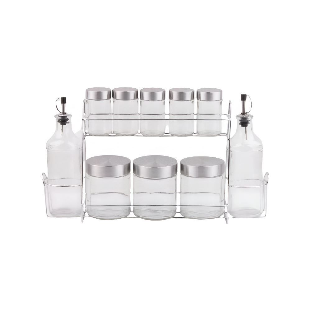 Jogo De Galheteiro E Porta Tempero Com Suporte Havan Casa - 10 Peças