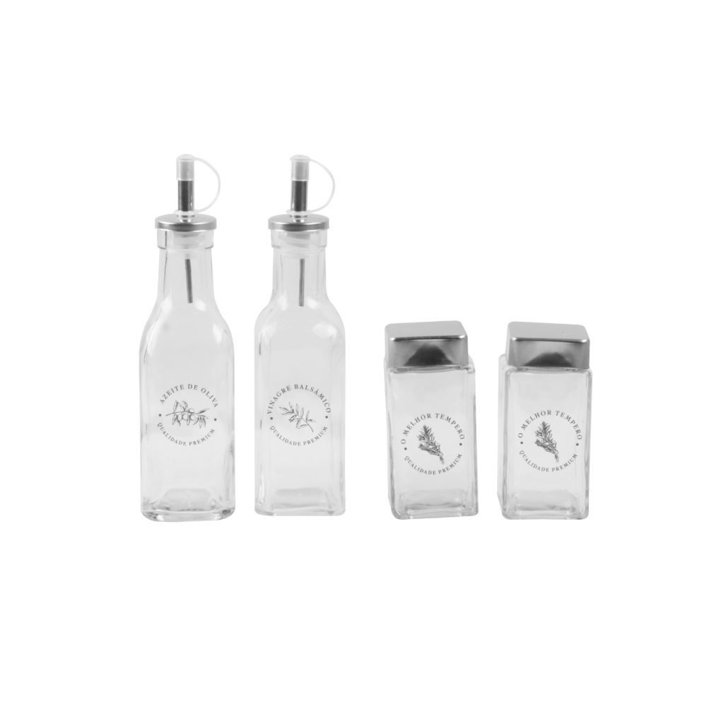 Jogo De Galheteiro E Temperos Havan Casa 4 Peças - Sortido