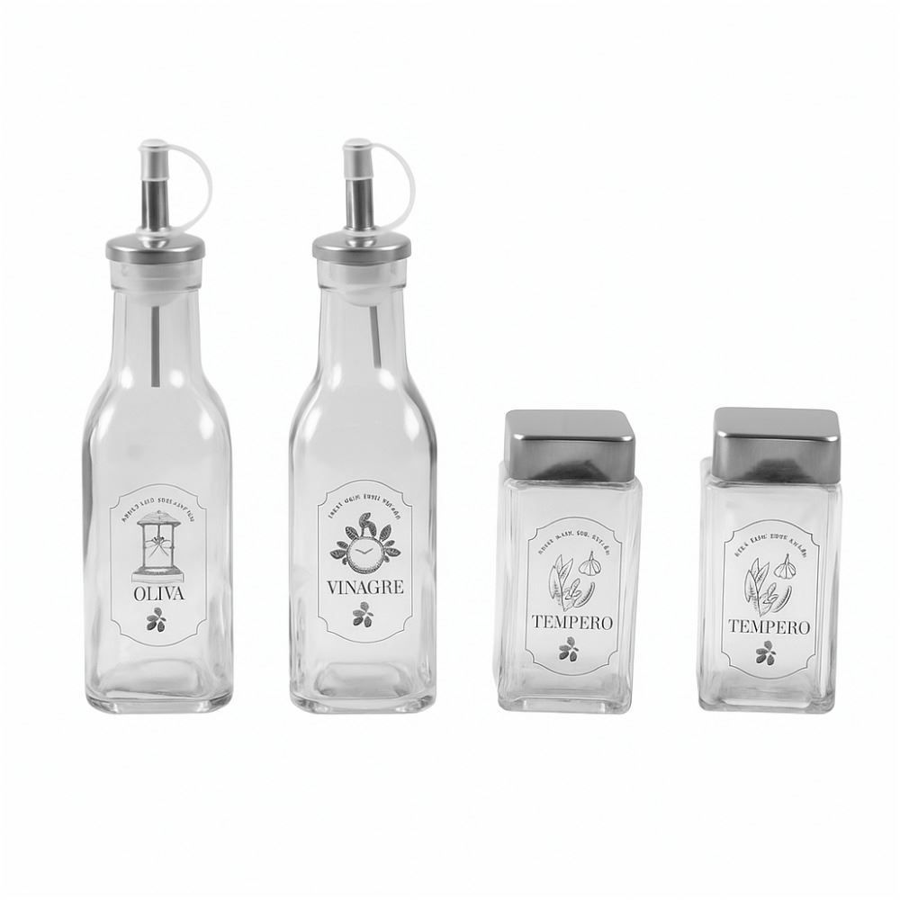 Jogo De Galheteiro E Temperos Havan Casa 4 Peças - Sortido