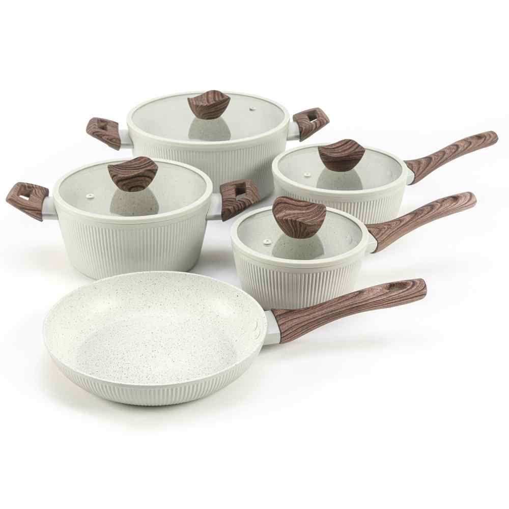 Jogo De Panelas Elegance Indução Havan Casa 5 Pçs - Baunilha 