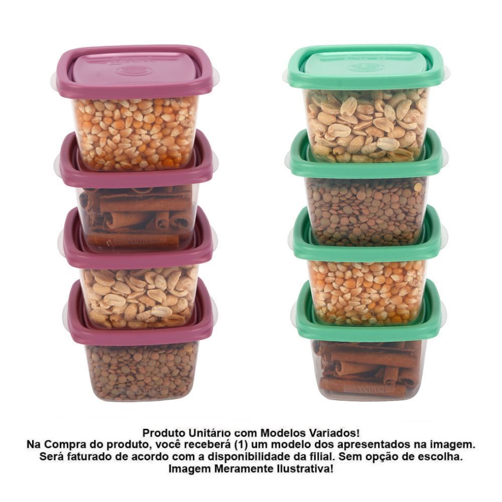Jogo de Potes com Tampa 4 Peças 360Ml Sanremo - Sortido