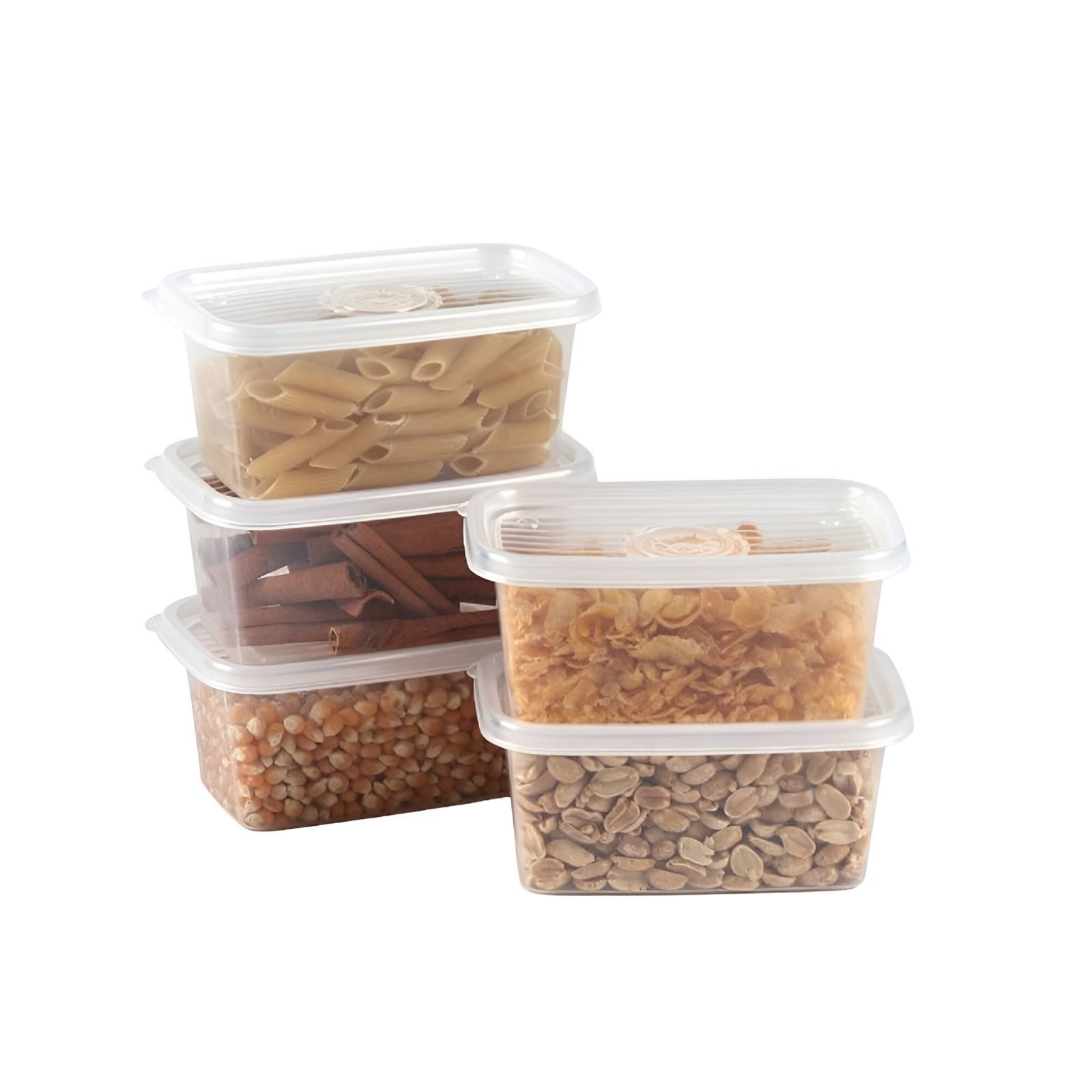 Jogo De Potes Retangular Pop Plasútil 380Ml - 5 Peças