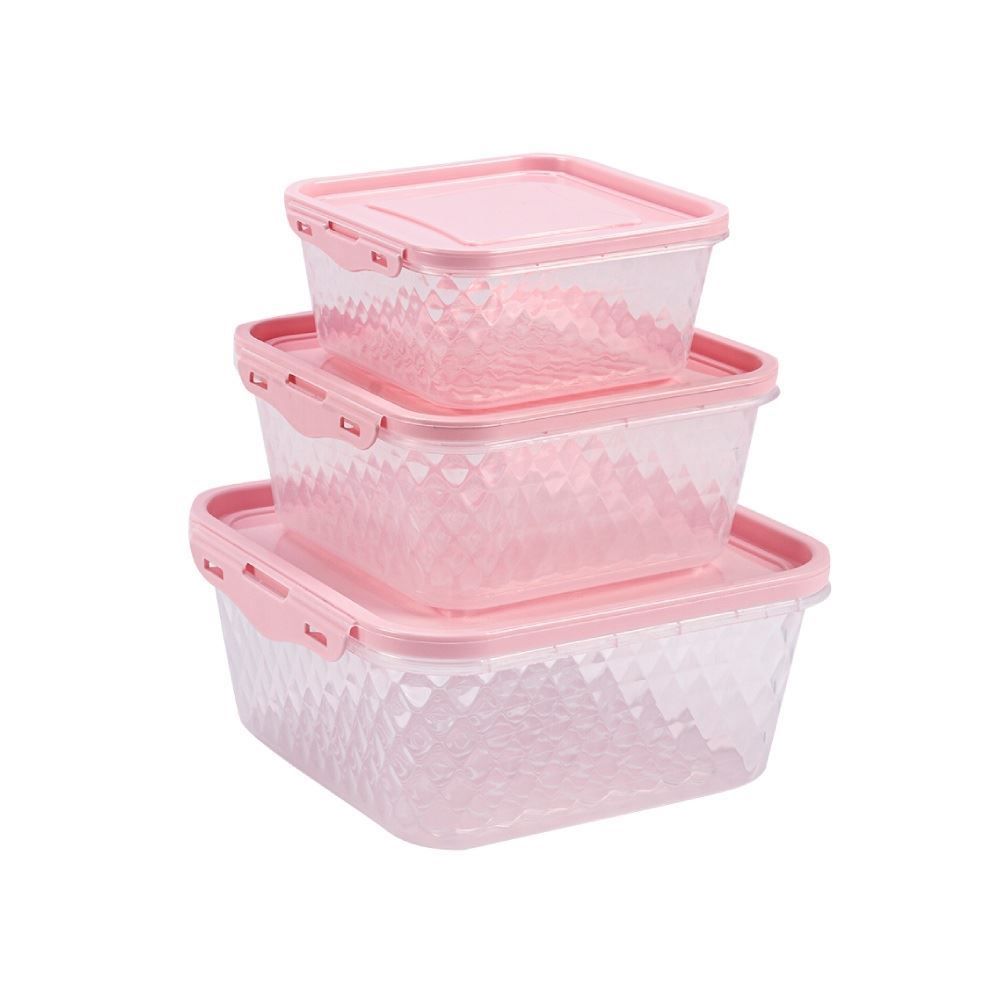 Jogo De Potes Cristal Plasvale 3 Peças - Transparente