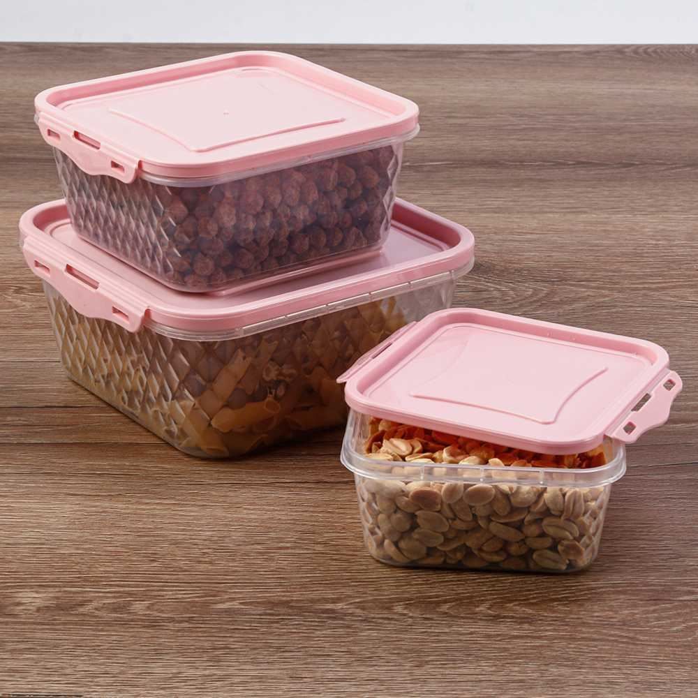 Jogo De Potes Cristal Plasvale 3 Peças - Transparente