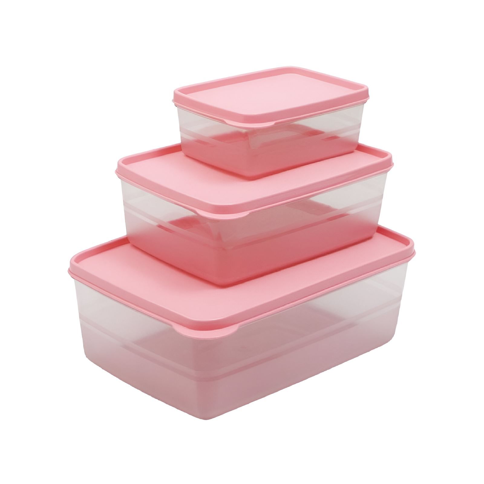 Jogo De Potes Murano Cristal Dup 3 Peças - Rosa