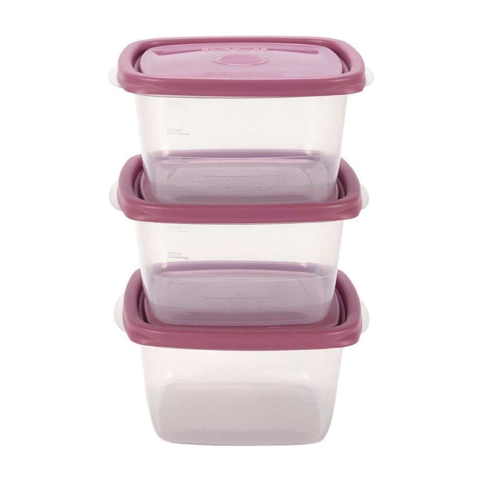 Jogo de Potes Quadrado Sanremo 800Ml 3 Peças - Sortido