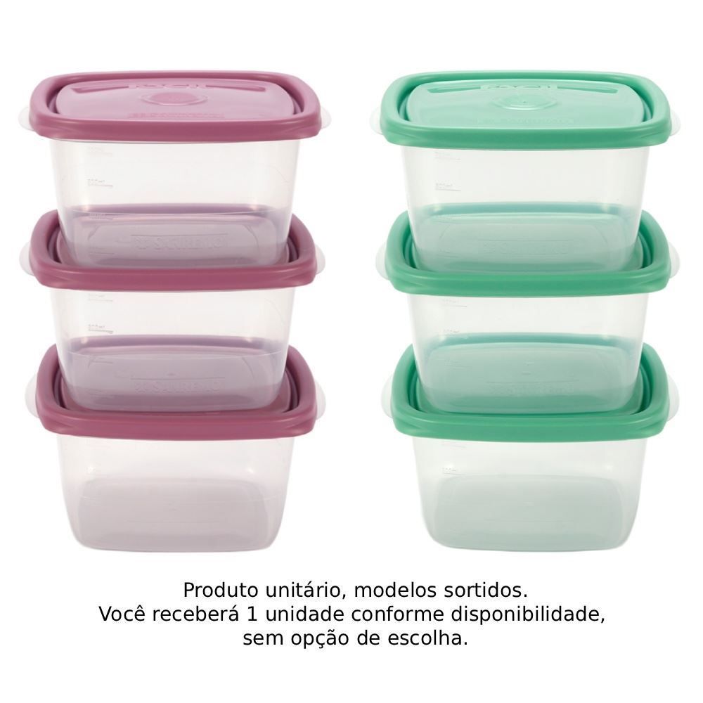 Jogo de Potes Quadrado Sanremo 800Ml 3 Peças - Sortido