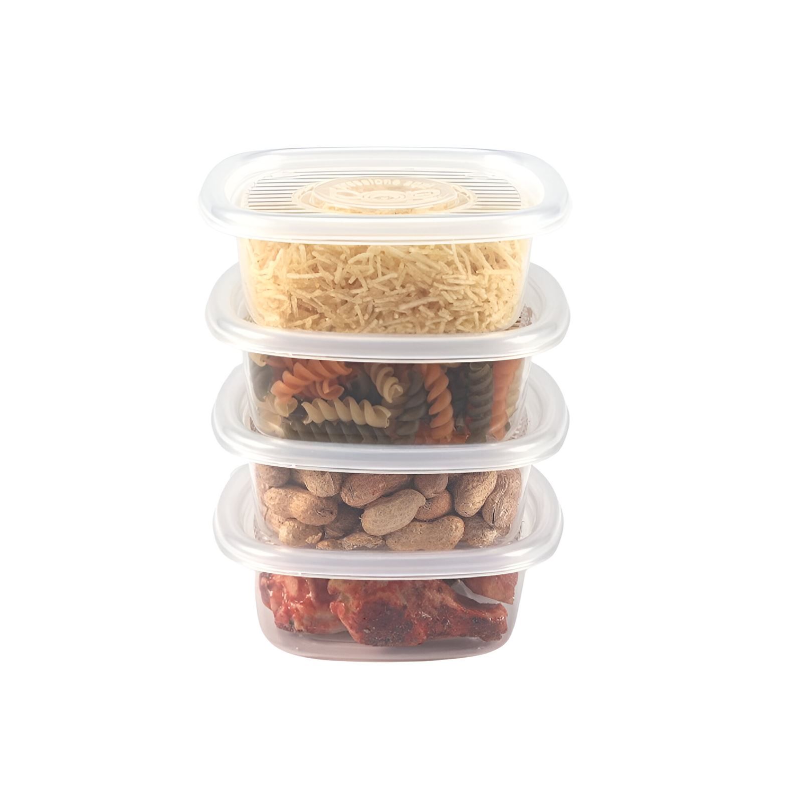 Jogo De Potes Quadrados Pop Plasútil 400Ml - 4 Peças