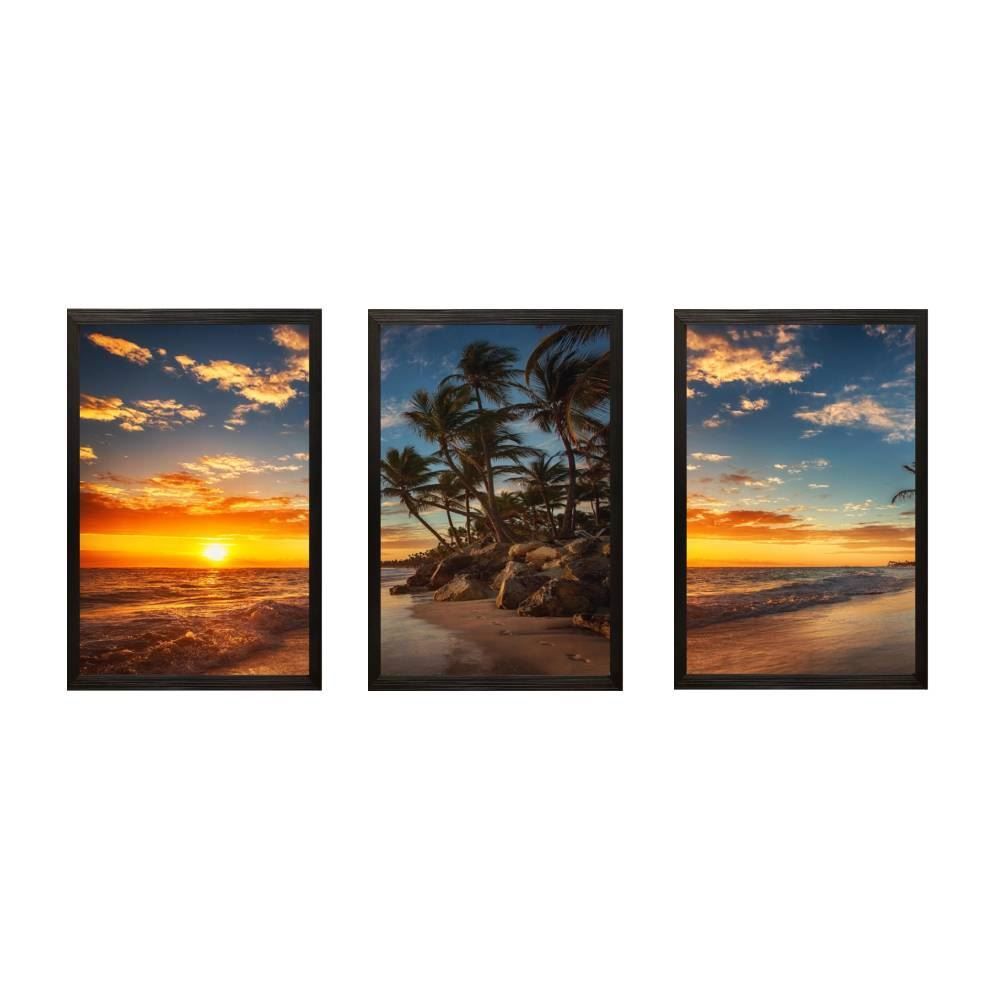 Jogo De Quadros Fx Quadros 28Cm 3 Peças - Coqueiros
