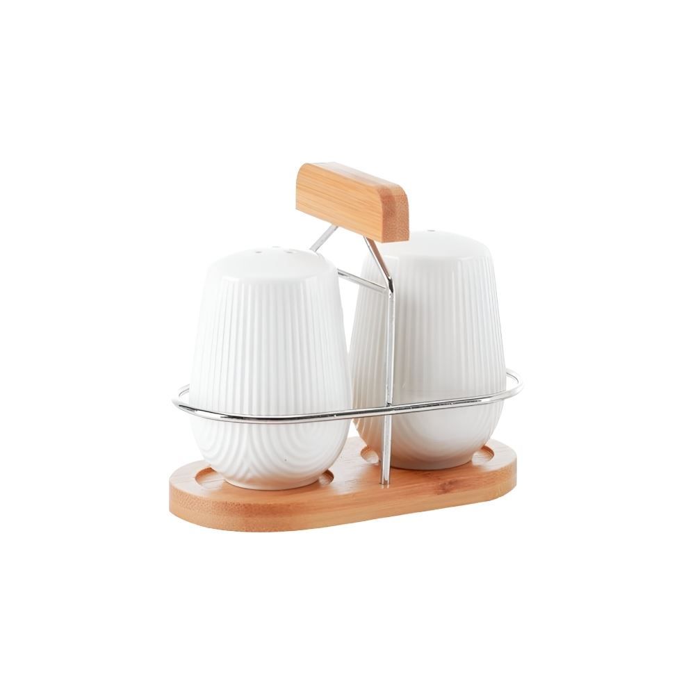 Jogo De Saleiro E Paliteiro Com Suporte Hauskraft - Branco