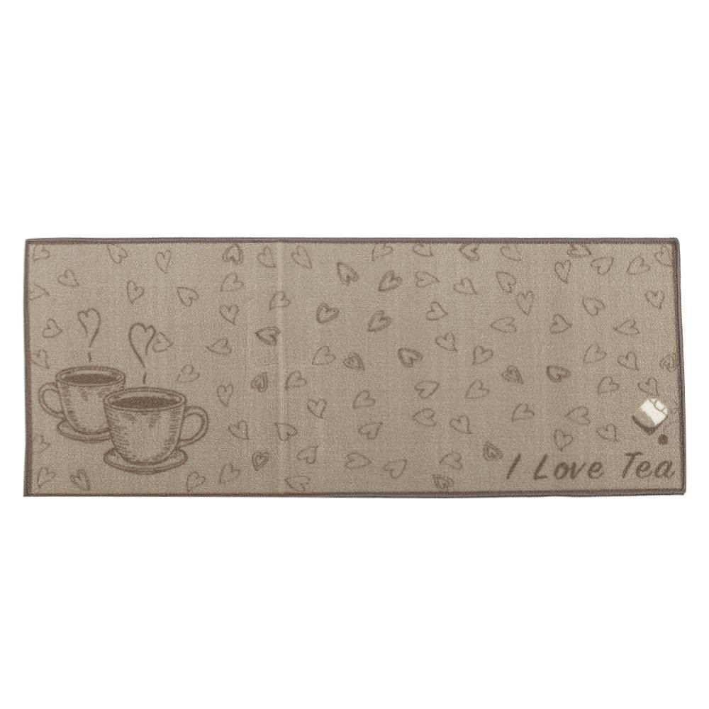 Jogo De Tapetes Napoli Para Cozinha 2 Peças Havan - I Love Tea Bege