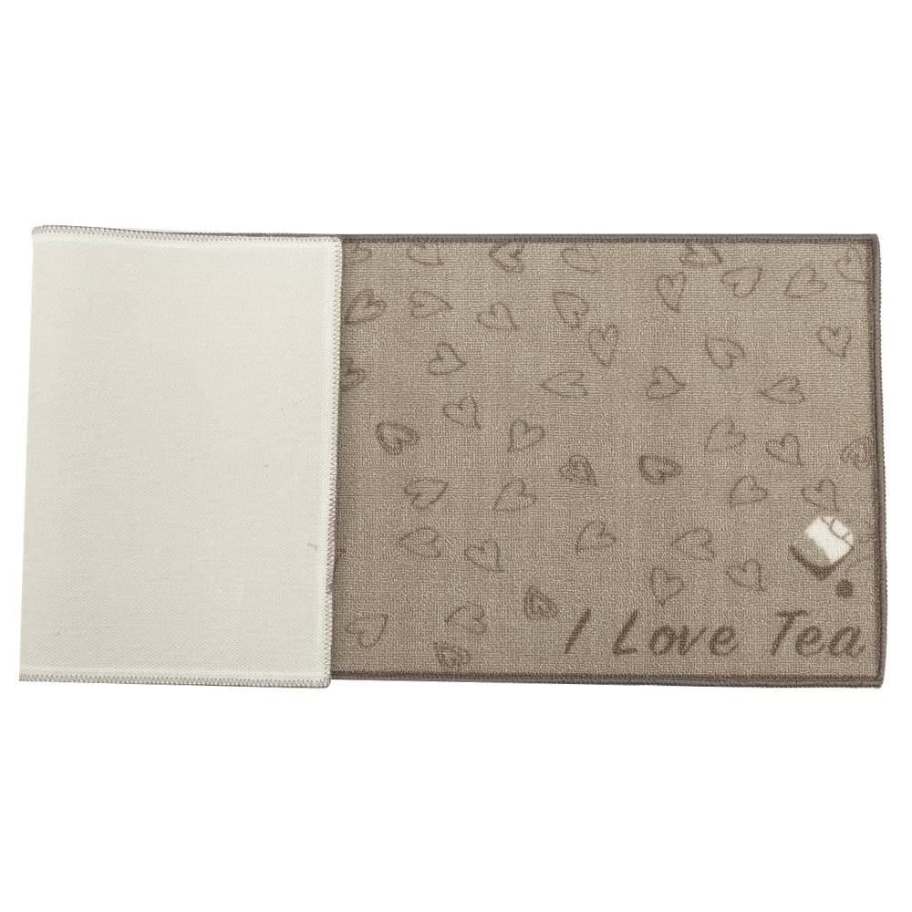 Jogo De Tapetes Napoli Para Cozinha 2 Peças Havan - I Love Tea Bege