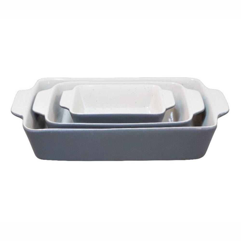 Jogo De Travessas Portuguesas  Havan Casa 3 Peças - Cinza Creme