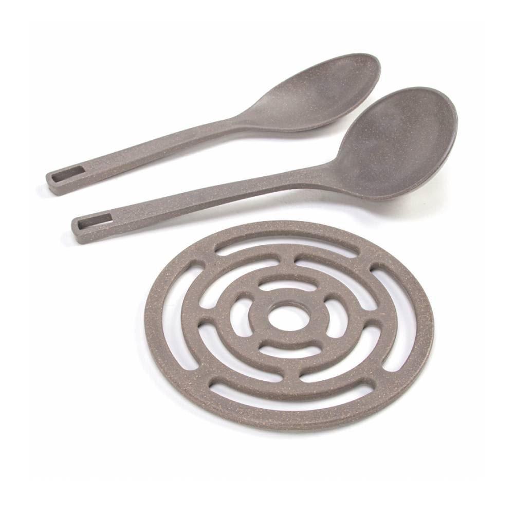 Jogo De Utensílios Cinza Petra Evo - 3 Peças