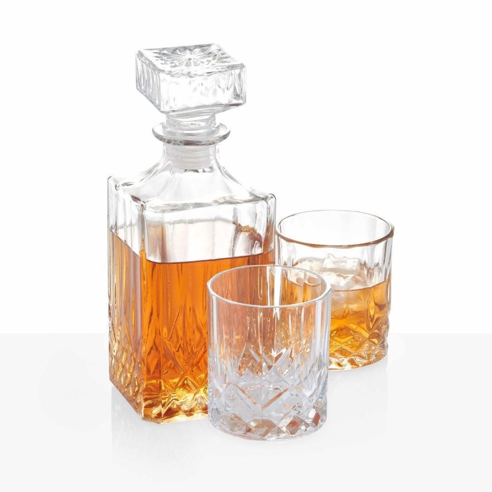 Jogo De Whisky De Vidro Havan Casa 3 Peças - Transparente