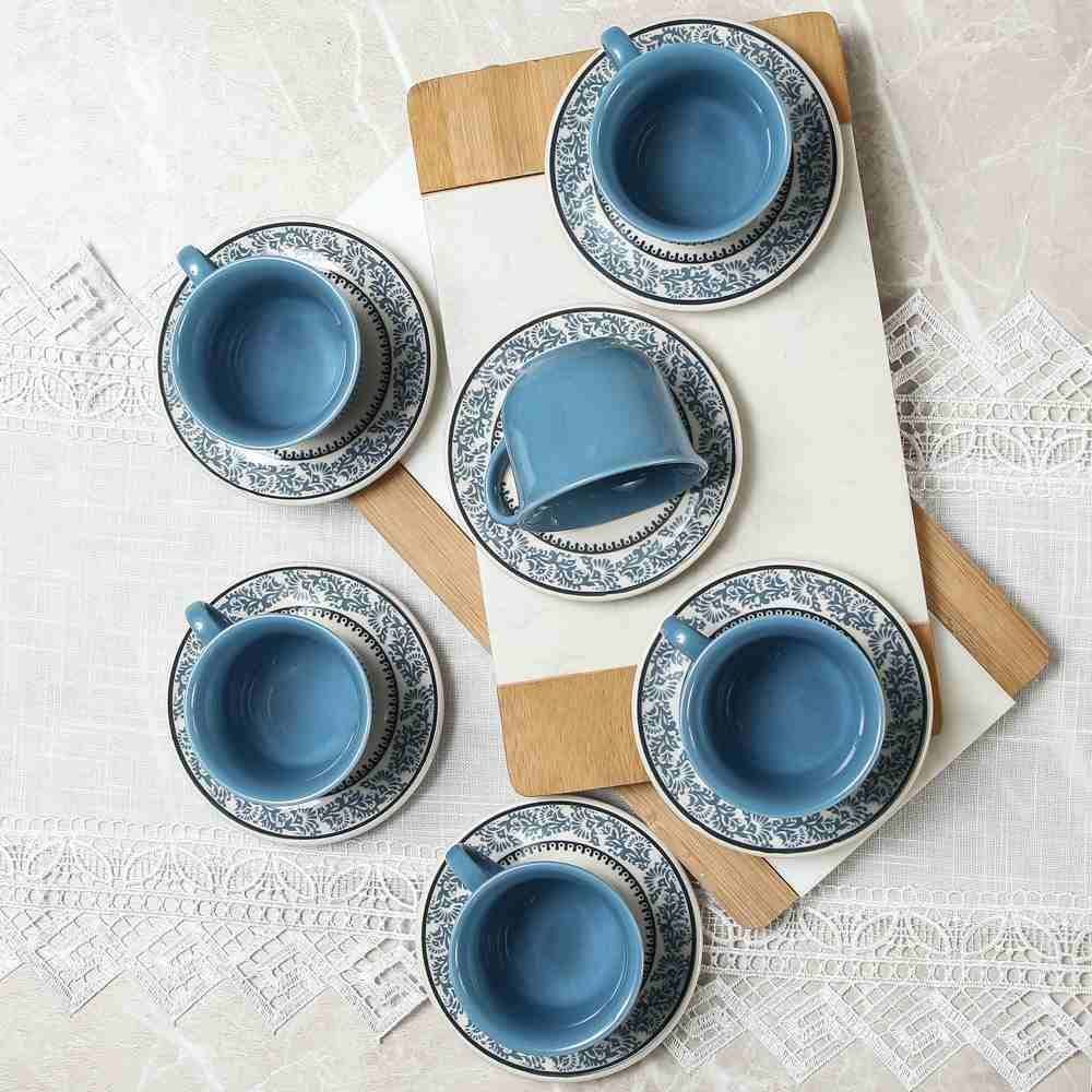 Jogo De Xícara De Chá Jamile Biona 12 Pçs - Cerâmica