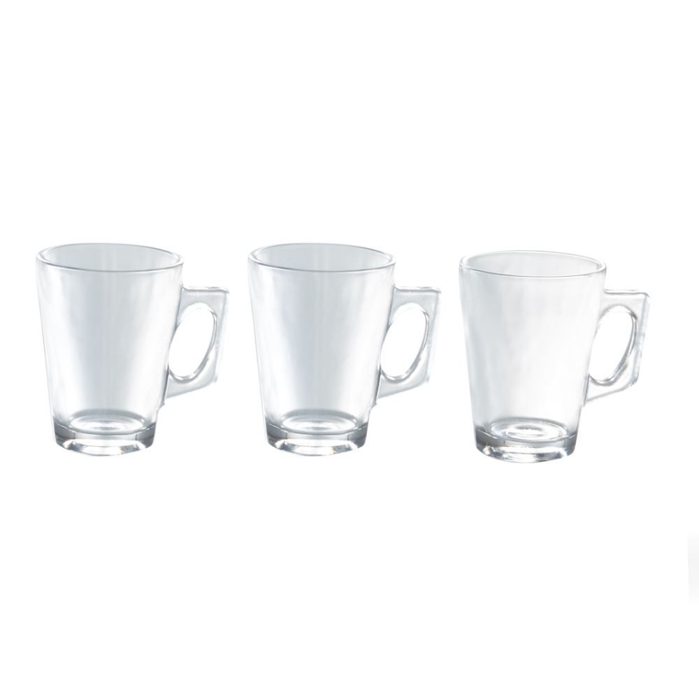 Jogo De Xícaras Casual De Vidro 185Ml Classhome 3 Pçs - Transparente