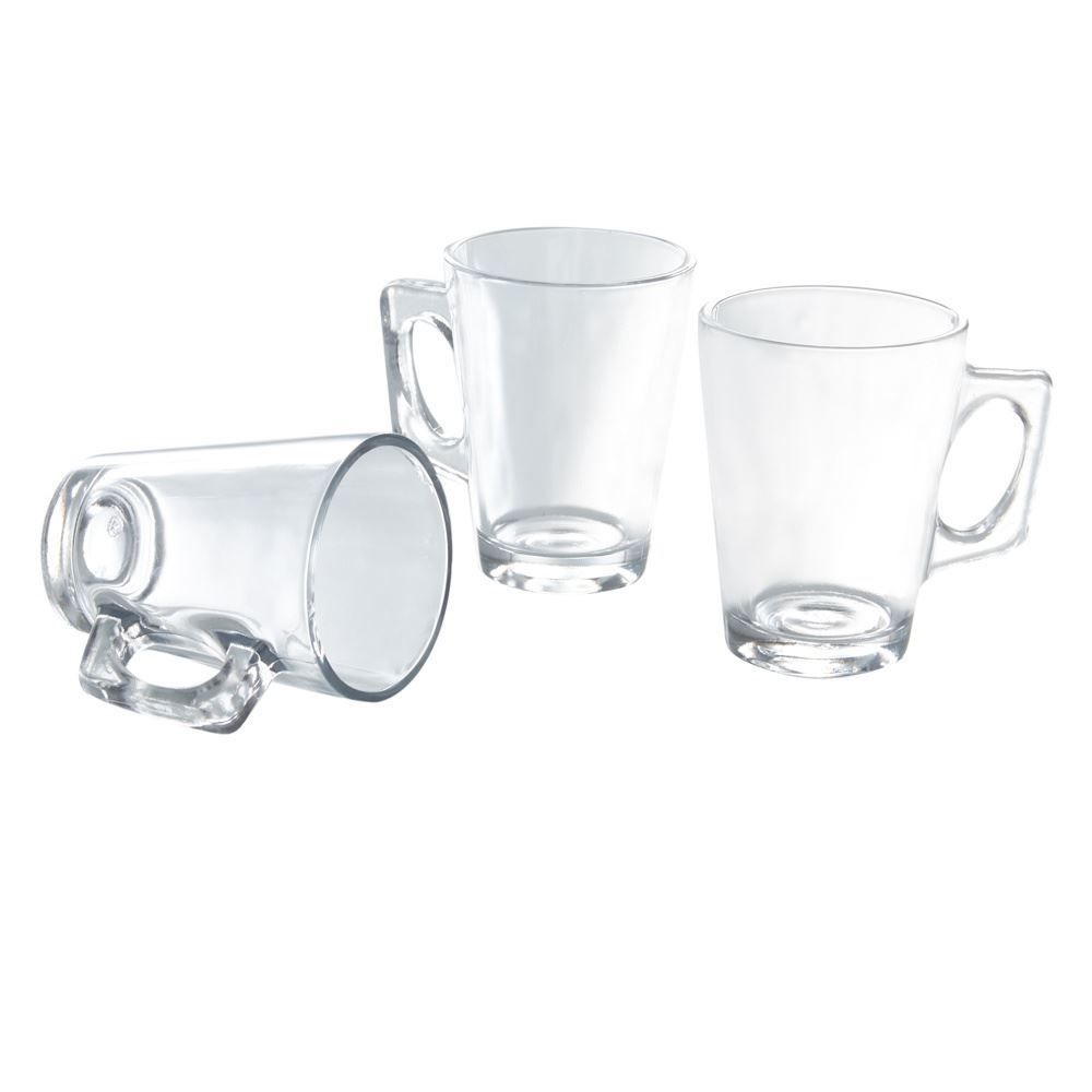 Jogo De Xícaras Casual De Vidro 185Ml Classhome 3 Pçs - Transparente