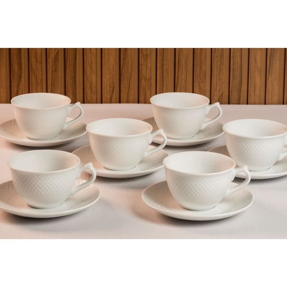 Jogo De Xícaras Com Pires Veneza Havan Casa - 12 Peças