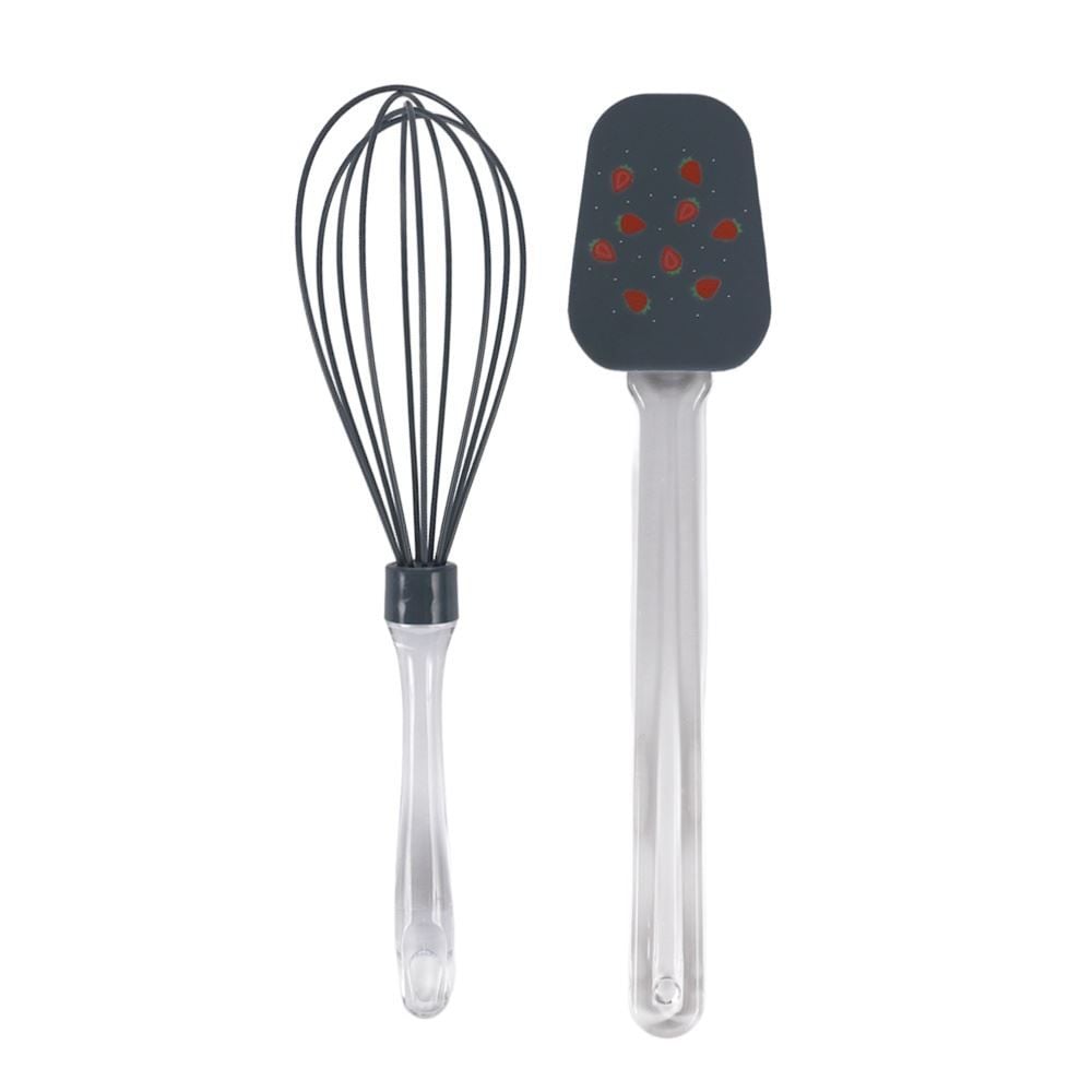 Jogo Espátula e Fouet de Silicone Havan Casa 2 Peças - Morangos Estrelado