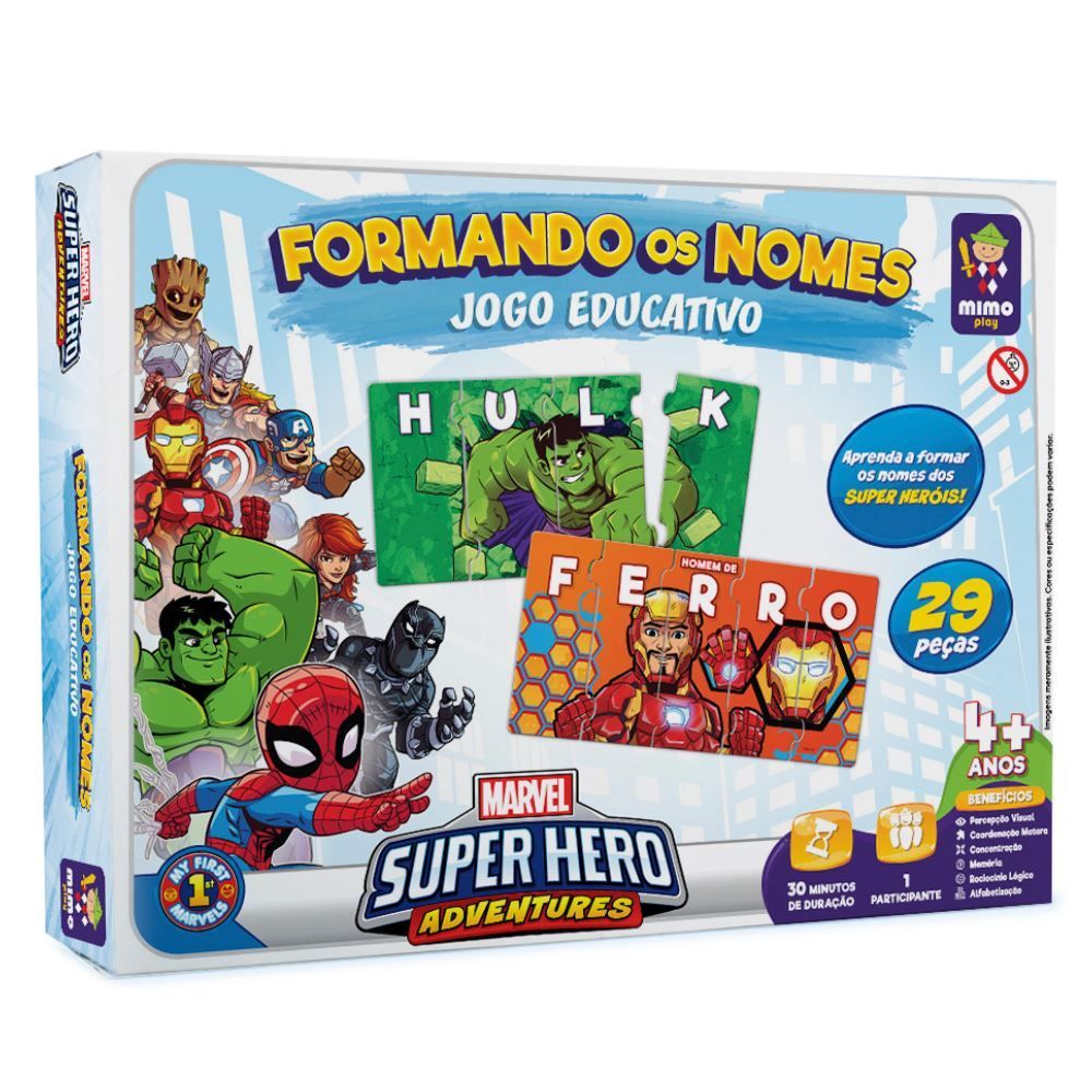 Jogo Formando Nomes Marvel Mimo Brinquedos - 2040