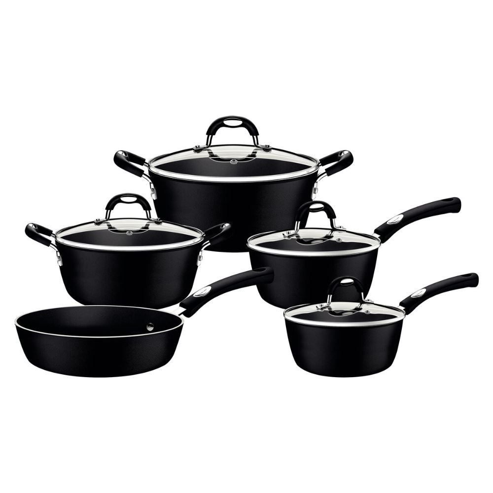 Jogo Panelas Tramontina Monaco Em Alumínio Starflon Excellen 5Pç - Preto