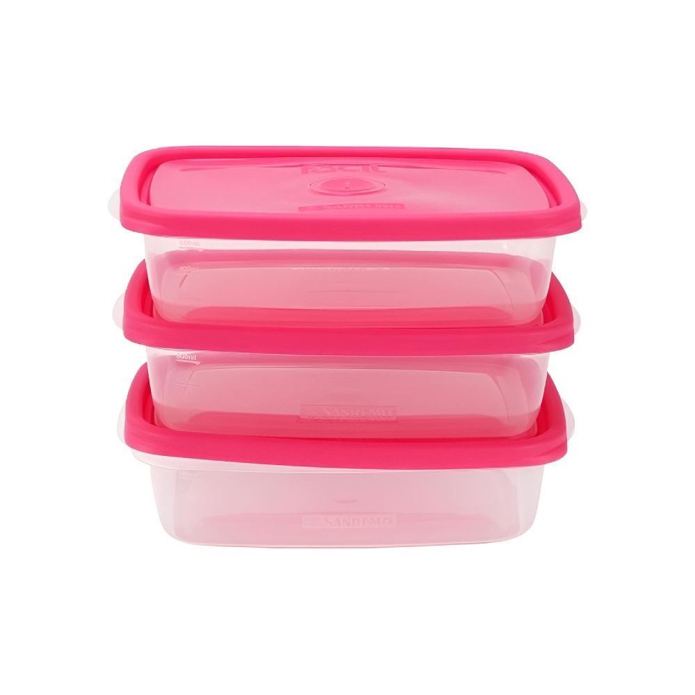 Jogo De Potes Retangular Sanremo 785Ml 3 Peças - Sortido