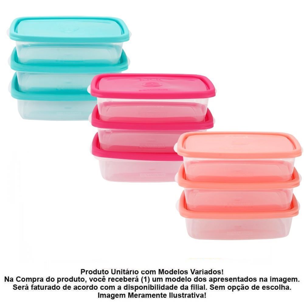 Jogo De Potes Retangular Sanremo 785Ml 3 Peças - Sortido