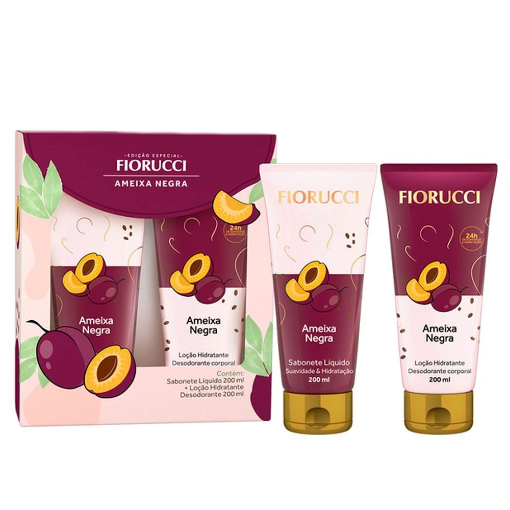 Kit 200Ml Sabonete Líquido + Hidratante Fiorucci - Ameixa Negra