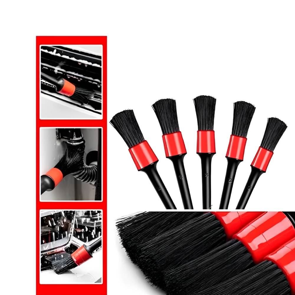 Kit 5 Pincéis Para Limpeza Automotivo Meghazine