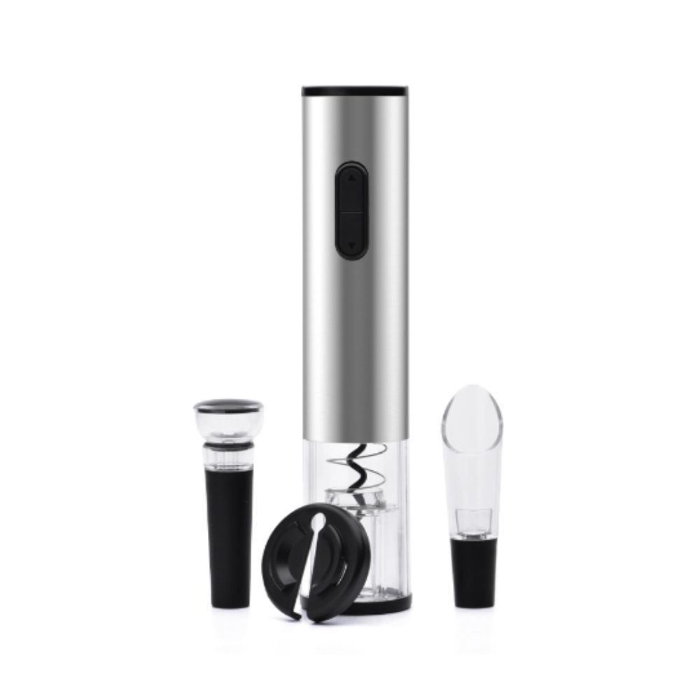 Kit Abridor De Vinho Elétrico Havan Casa 4 Peças - Prata